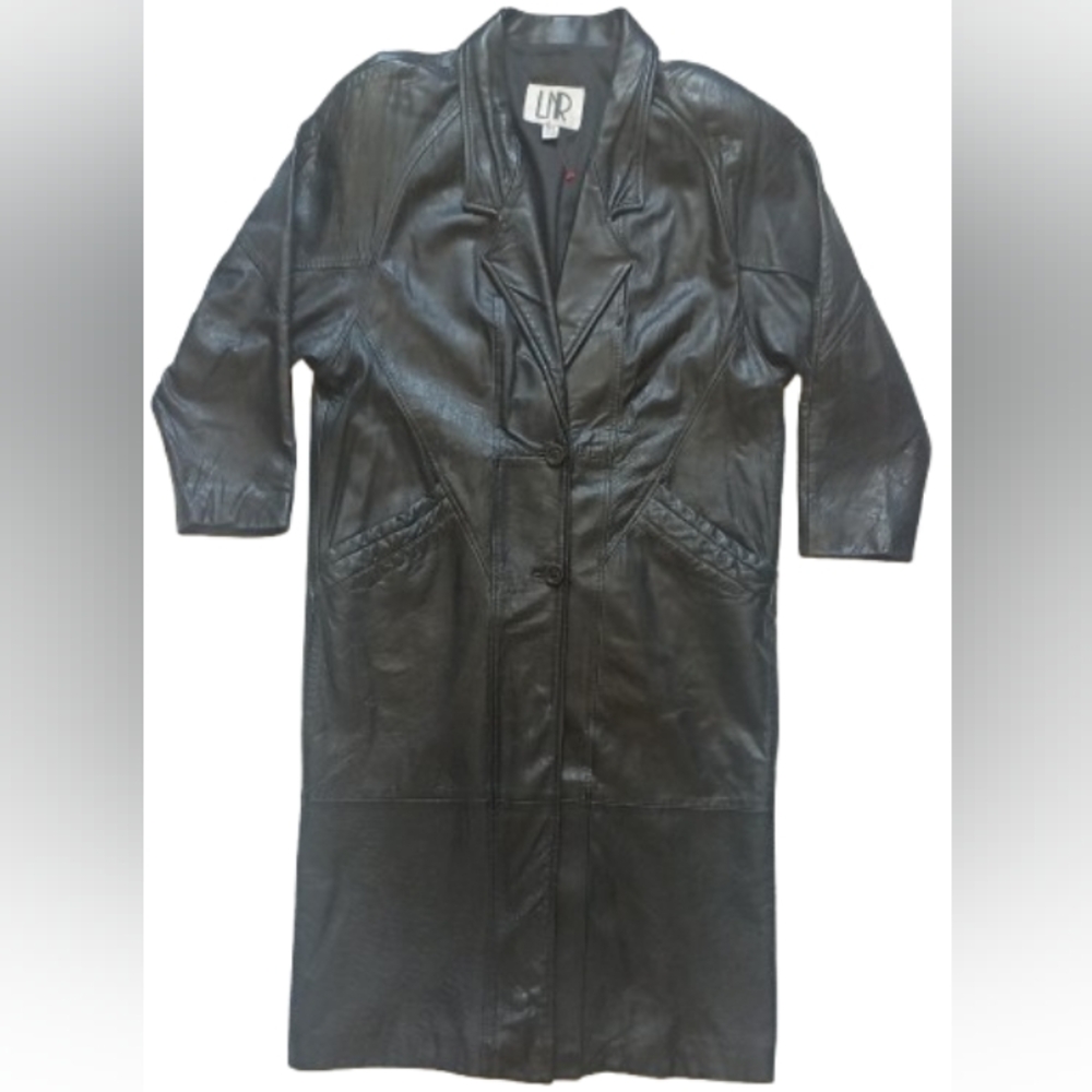 LNR Vintage Genuine Leather womens Trench Coat